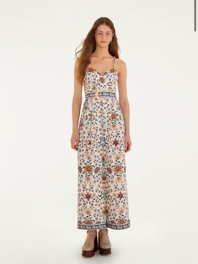 Farm Rio Floral Delhi Tapestry Belted Jumpsuit NWOT